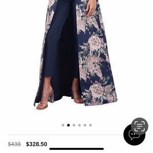 Kay Unger Navy and Pink Floral Sleeveless Dress size 10